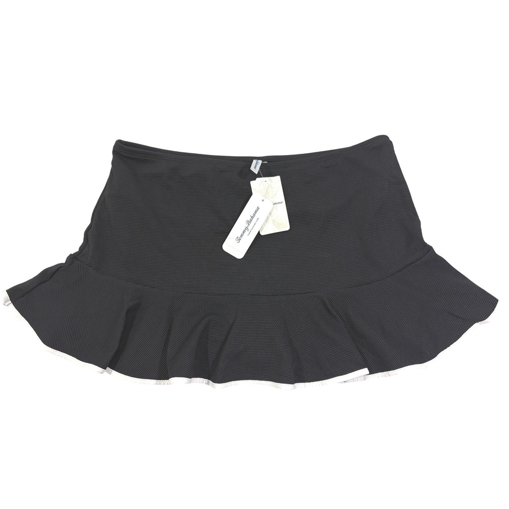 Tommy Bahama Island Cays Cabana Swim Skirt Black White Trim SS200417 Size M - Picture 5 of 8